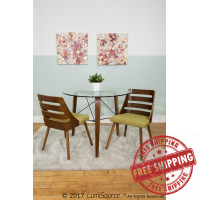 LumiSource CH-TRV WL+BU Trevi Dining Chair in Walnut Blue